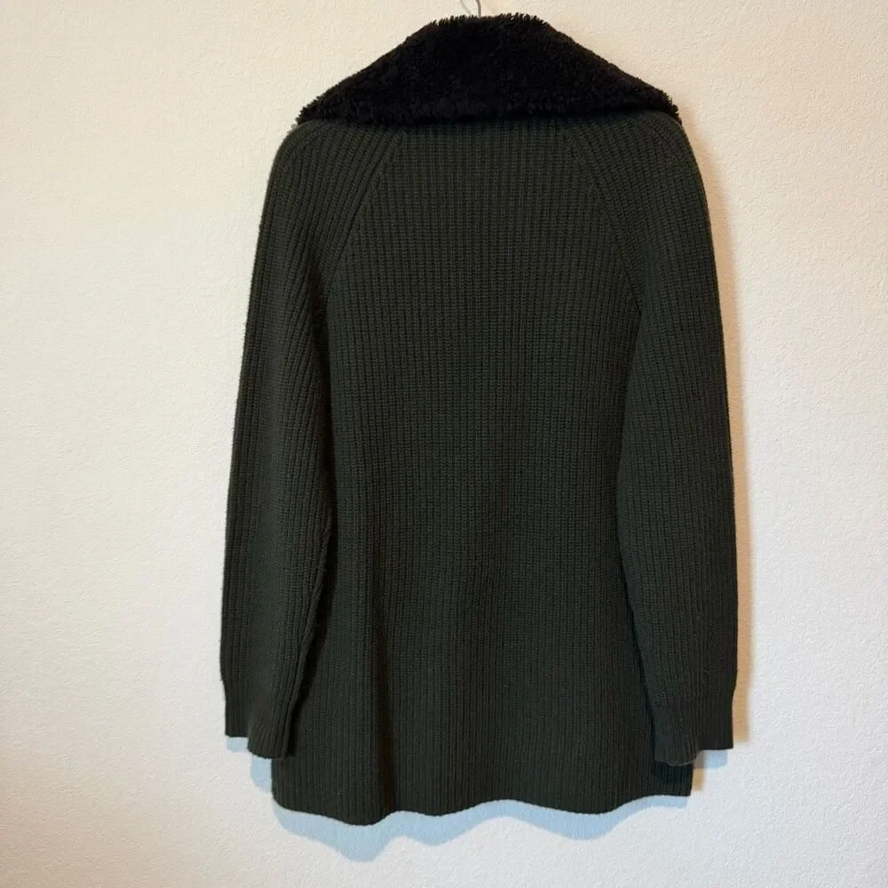 Ralph Lauren Wool Cashmere Knit Double Breasted Pea Coat Black Label Medium
